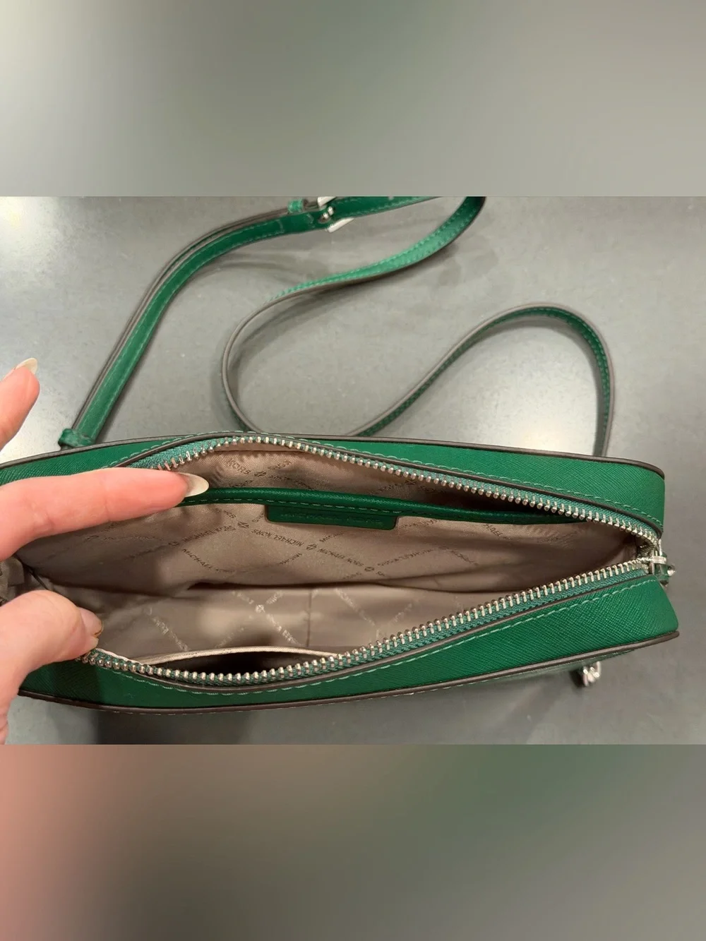 Michael Kors Emerald Green Jet Set Travel Large Crossbody